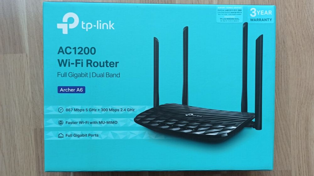 Router Wireless Gigabit AC1200 TP-Link Archer A6