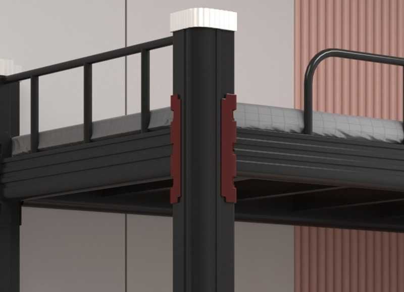 Двухъярусная металлическая кровать для взрослых, с лестницей, прочная