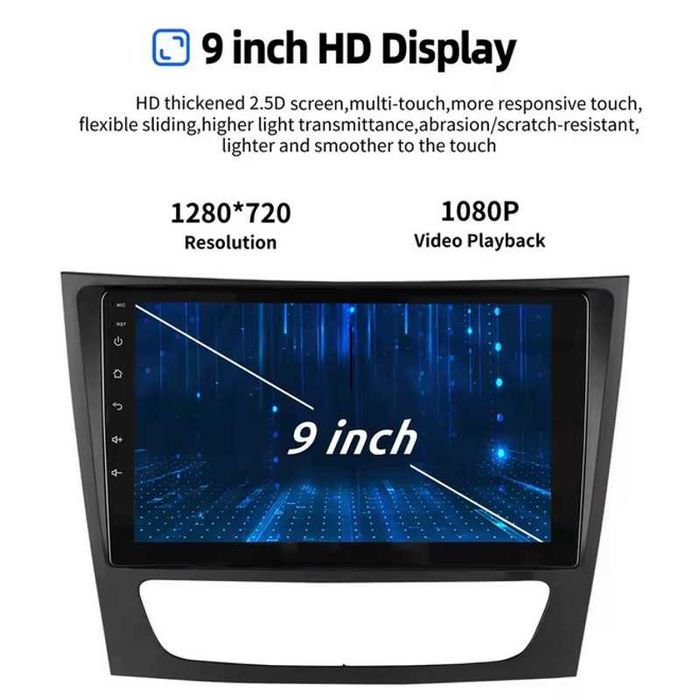 9” 2-DIN Android’15 4GB/64GB за Mercedes E-Klasse W211, CLS W219, W463