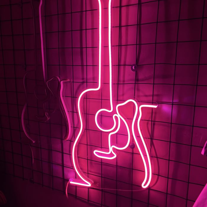 Неон табло гитара