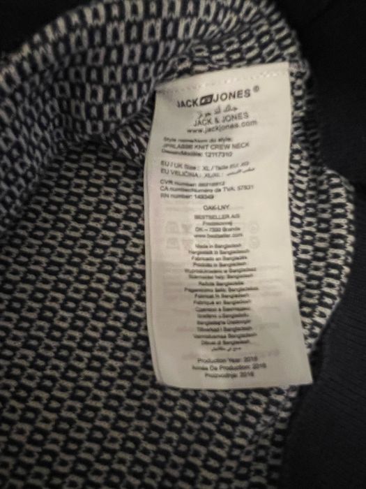 Pulover la baza gatului, elegant in nuante de gri si bleumarin la mansete, Premium by Jack&Jones, XL