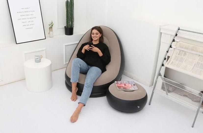 Надуваем стол пуф плюс табуретка