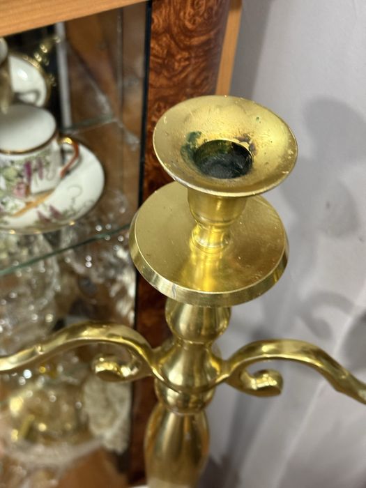 голям месингов свещник тройка 60см