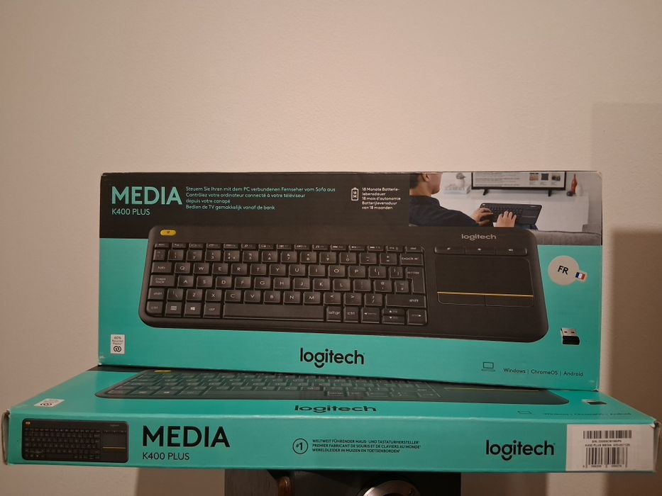 Sigilat Tastatura wireless Logitech K400 Plus Media cu touchpad
