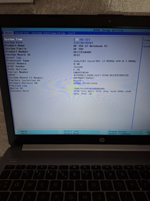 Laptop HP 250 G7 i7 gen 8