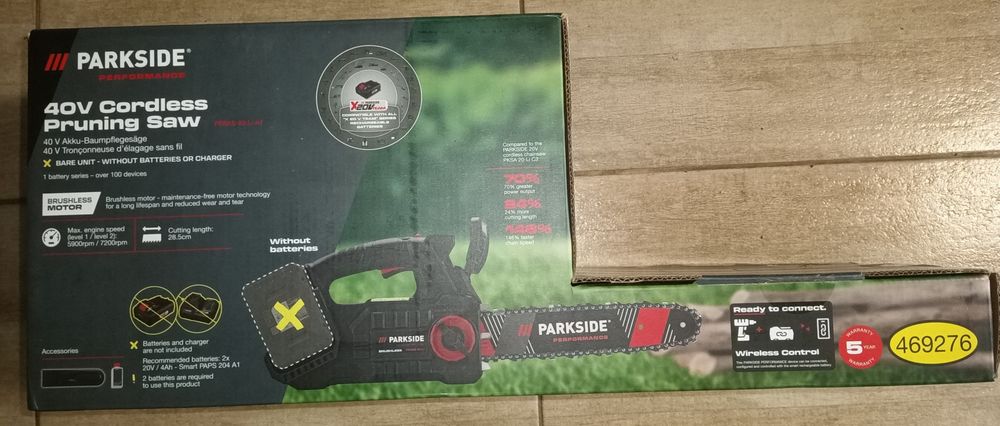 Parkside drujba cu o mana electrica 40V ferastrau lant cu bateri 20V