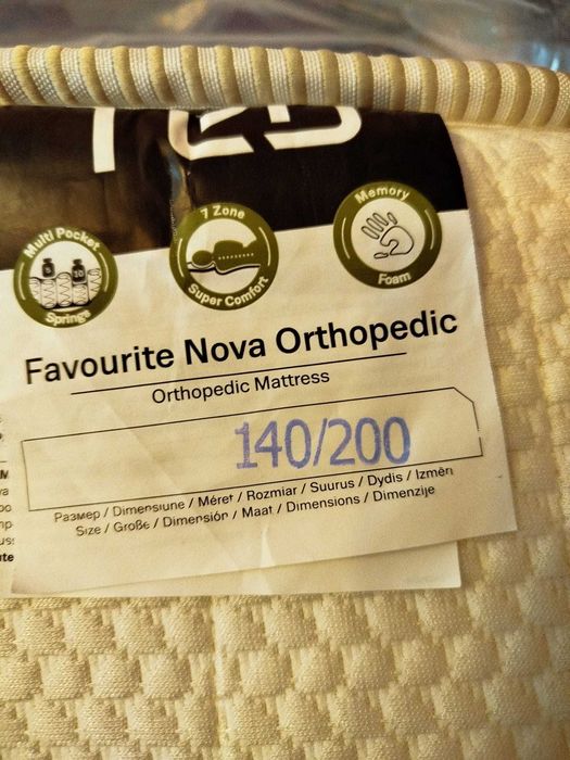 Продавам ортопедичен матрак на Тед Favourite Nova Ortopedic в отлично състояние.