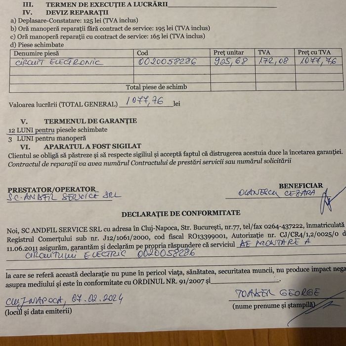 Placa de baza folosita in fosta centrala