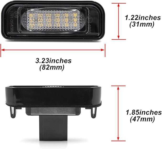 Плафони LED №3027-9 за регистрационен номер Mercedes Benz S, C-Class AMG