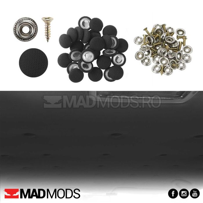 Set reparatie plafon auto dezlipit 30 capse suruburi Gri, Crem, Negru