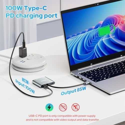 Нов 4 в 1 хъб USB-C към Dual HDMI адаптер 4K 60Hz за Windows MacBook Chromebook