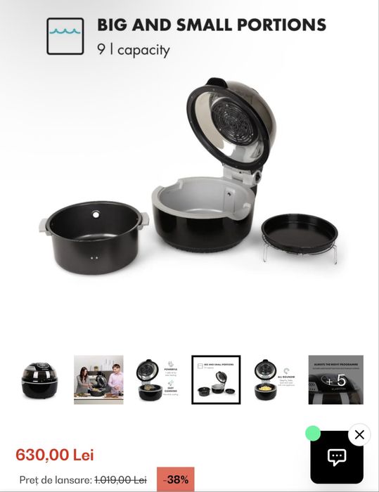 Air Fryer KLARSTAIN 1400 W NOU + accesorii
