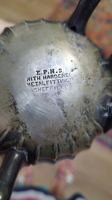 Ceainic de epoca și vas pentru lapte placate cu argint, EPNS, fabricat