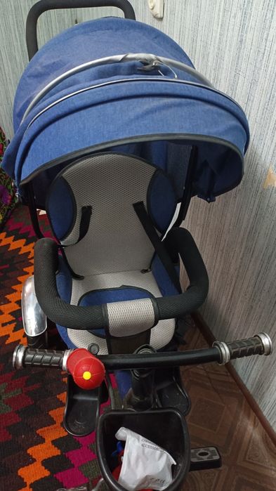 Bolalar uchun qulay va mustahkam 3 g‘ildirakli kolyaska-velosiped