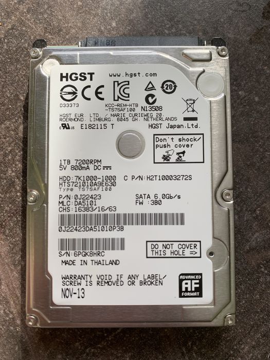 1TB HDD Высокоскоростной жесткий диск 1TB