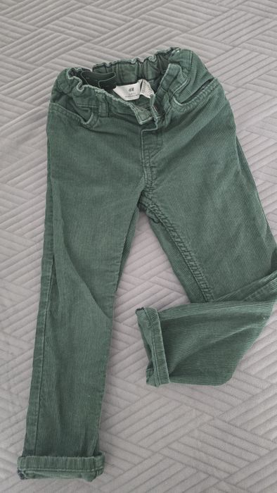 Pantaloni H&M Slim Fit velur verde