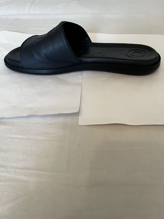 Papuci din piele naturală bleumarin