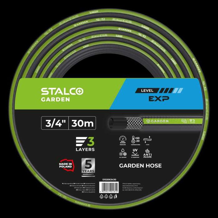 Furtun Grădină 3/4″ 30 m Stalco Garden Expert 3 Straturi Presiune 25 Bar
