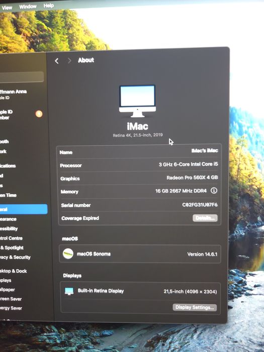 iMac Retina 4K 21.5" (2019) – 6-Core i5, 16GB RAM