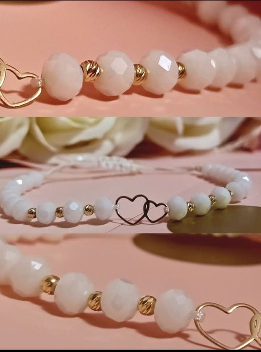 Brățări cu aur și biluțe de sticla