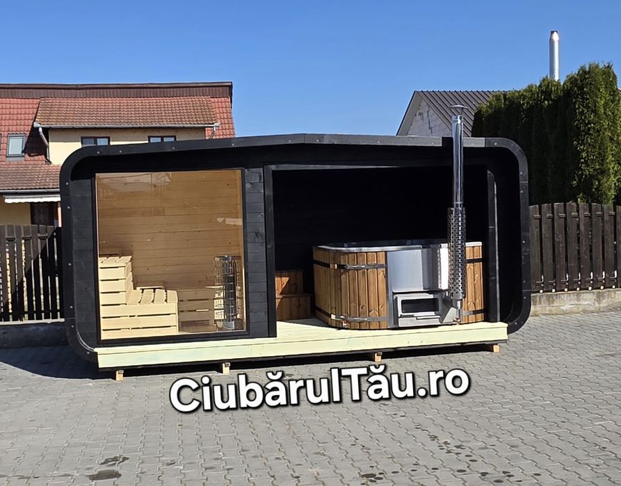 Ansamblu SPA Monte Carlo 2 in 1 saună și jacuzzi/ciubăr