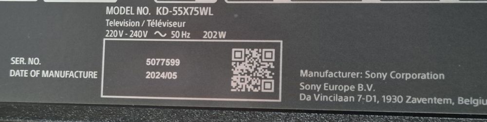 Sony KD-55X75WL Google TV, Android, 4K, UltraHD, Smart, WiFi LED