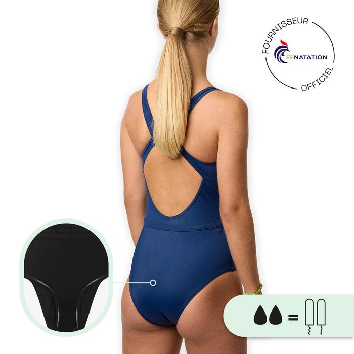 Costum de baie întreg menstrual etanș - produs resigilat Decathlon