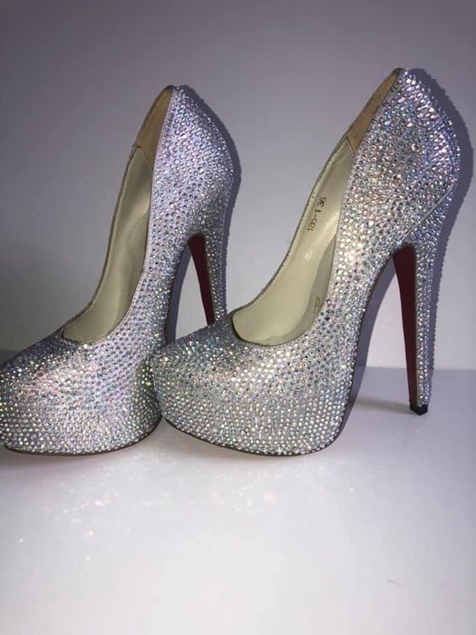 Louboutin daffodile pantofi platforma cristale swaroswki stiletto