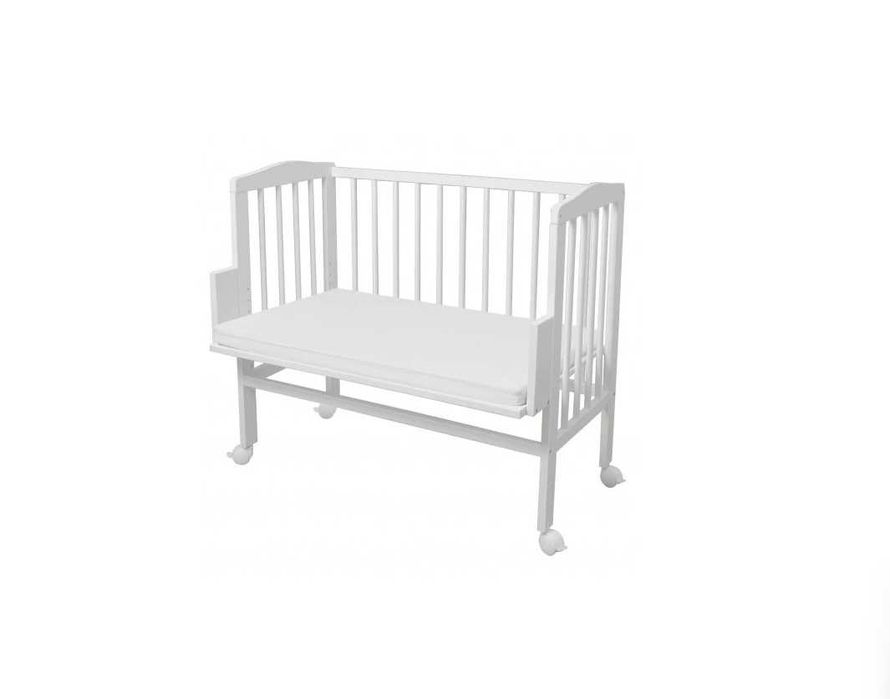 Дървено Детско Легло Кошара 2в1 Next to Me с Матрак C38 - Цвят Бяло