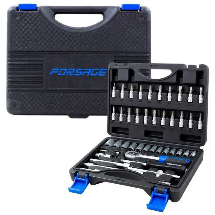 Комплект Гедоре 1/4 , шестостенен 46 части, FORSAGE