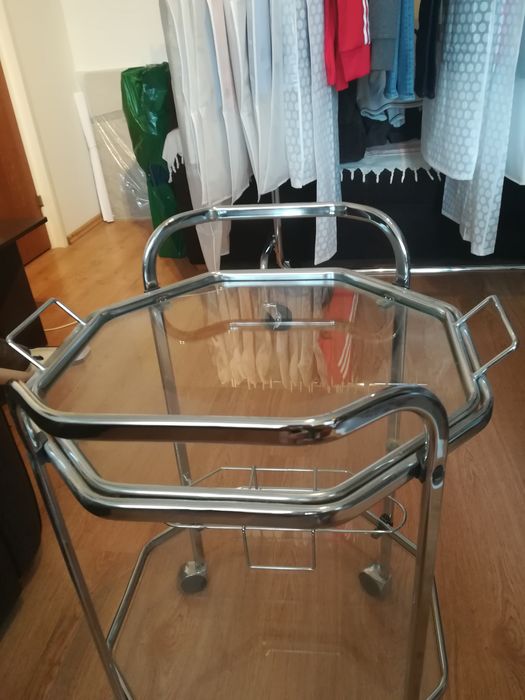 Bar din sticla si otel cromat