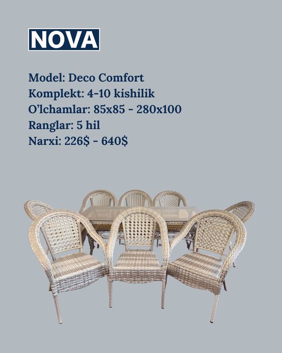 To'qilgan Ratan (Rotang) mebellar/ Kafolatlangan sifat