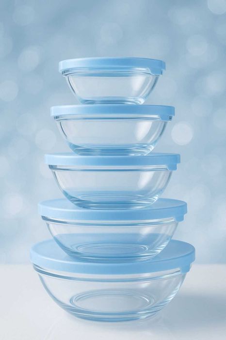 Промоция комплект тенджери + стъклени купи