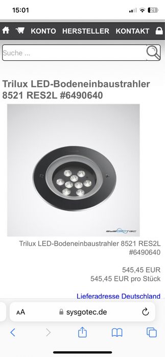 Doua Spoturi incastrate in pavaj  TRILUX RES2L/750 AMBER ( 2 bucati)