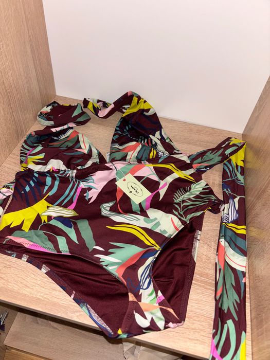 Costum de baie întreg brown tropical