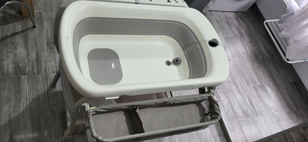 Cadă pentru bebeluși cu suport și saltea de înfășat 2 în 1 Cangaroo