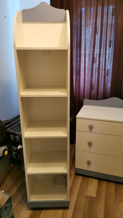 Mobilier copii alb si albastru