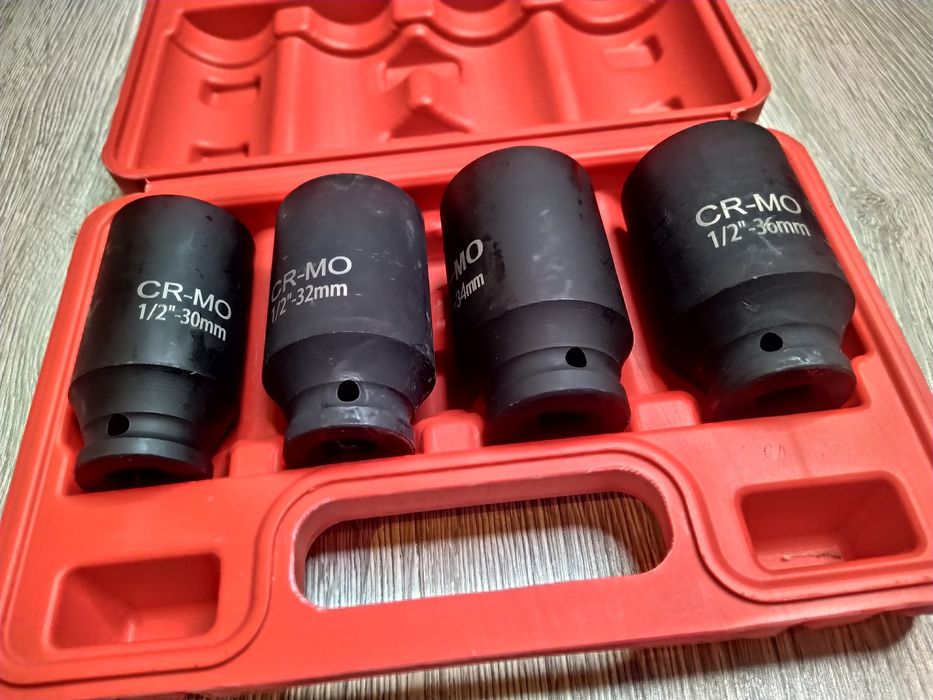 SET 4 Tubulare BI-HEXAGONALE 1/2 30-36 MM, Otel Crom-Molybden