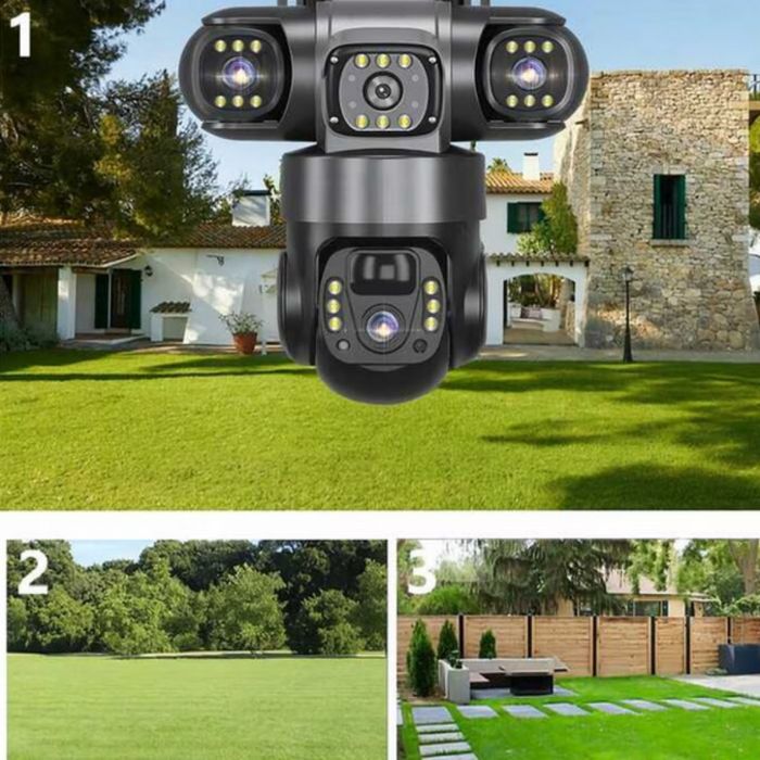 Соларна камера Lylu 4G със Sim карта 4 лещи бе ток и Wi-fi