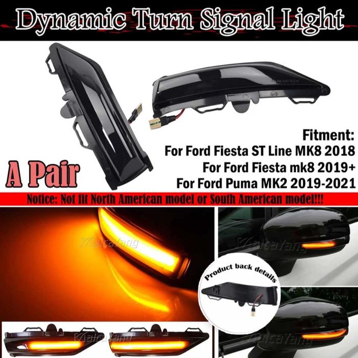 Динамични бягащи мигачи за огледалата за Форд Фиеста Ford Fiesta