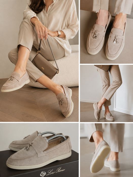 Loro Piana оригинални дамски бежови мокасини  лоуфъри