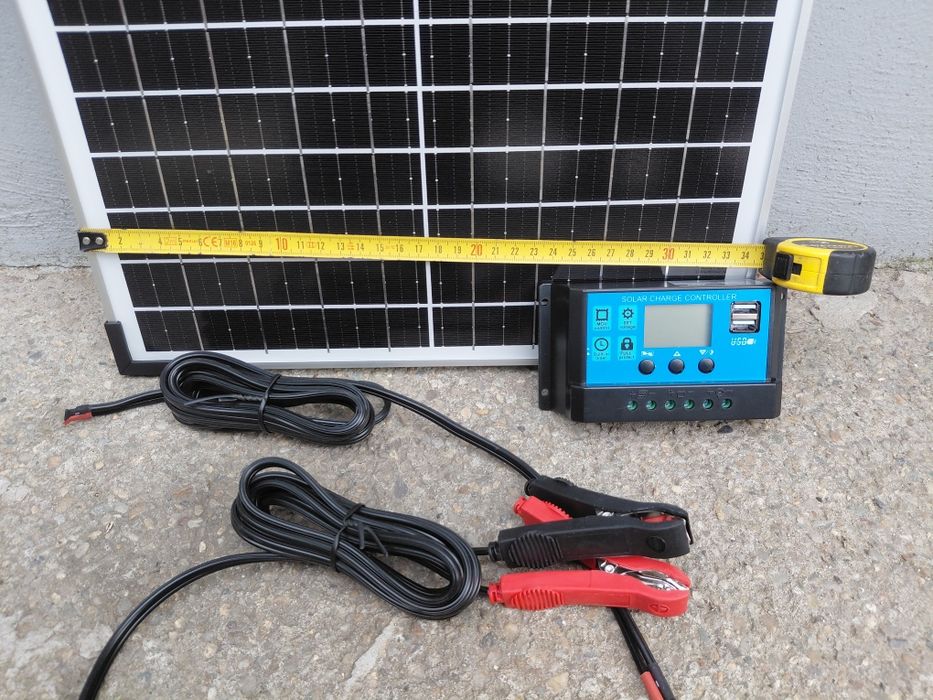 Kit panou solar 30w, controller plus cabluri