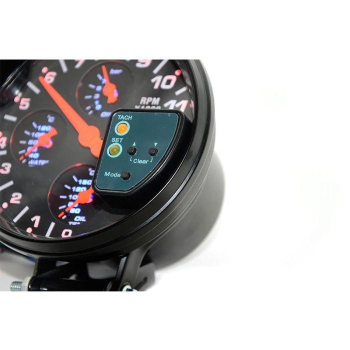 Тунинг измервателен уред Оборотомер със Сензор 4 в 1 Тахометър 5"