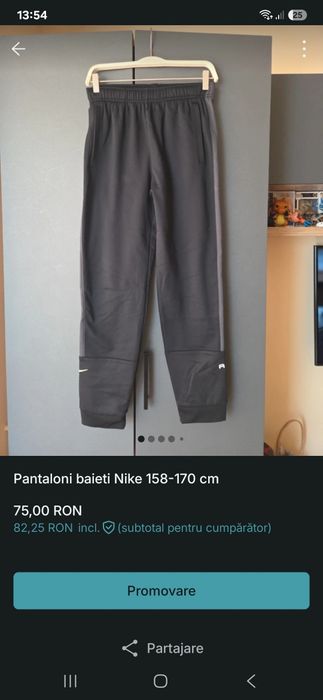 Pantaloni trening băieți Nike 158-170 cm