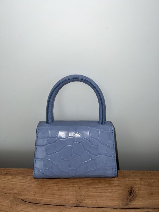 By Far Mini croc embossed leather with detachable long handle
