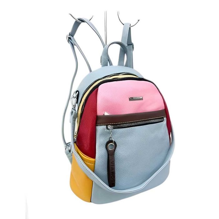 Компактна дамска раница с пъстър дизайн от еко материал