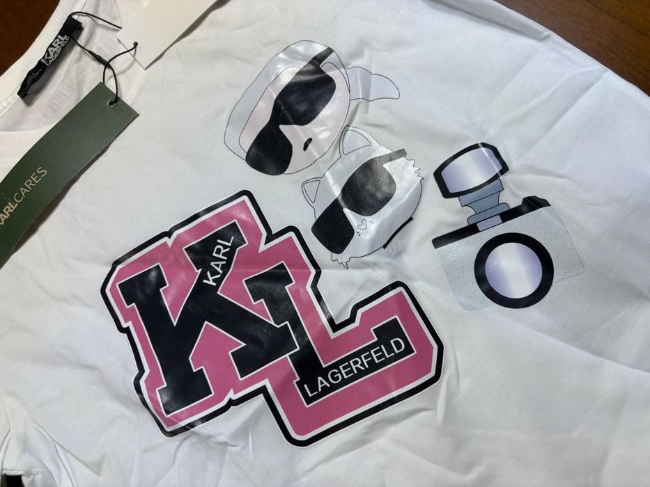 Tricou S Alb Karl Lagerfeld nou nepurtat cu etichetă roz