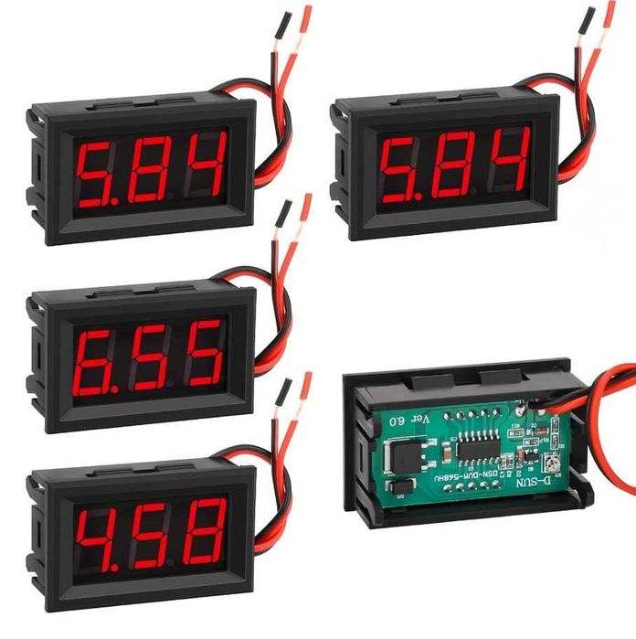 Set 5 buc Voltmetru DC 12V digital panou solar auto redresor max 30 V