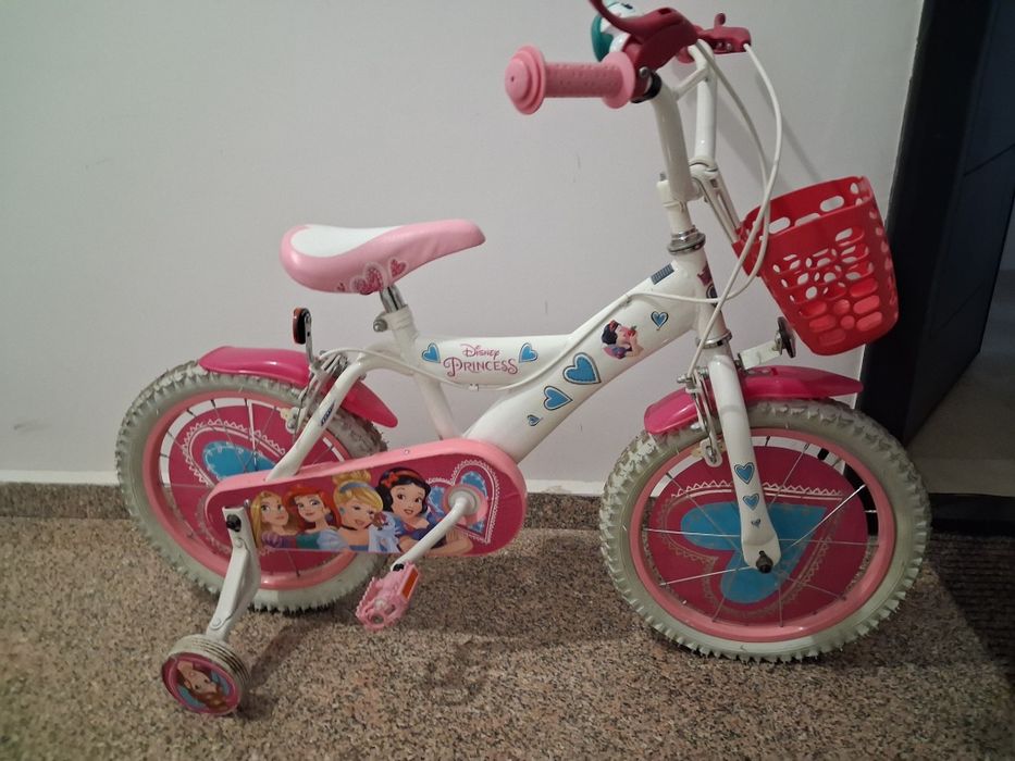 Bicicleta fetita  alb - roz 16'