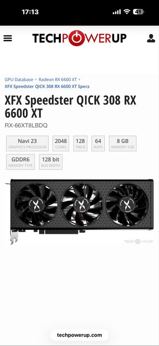 Видеокарта RX 6600 XT Qick 308